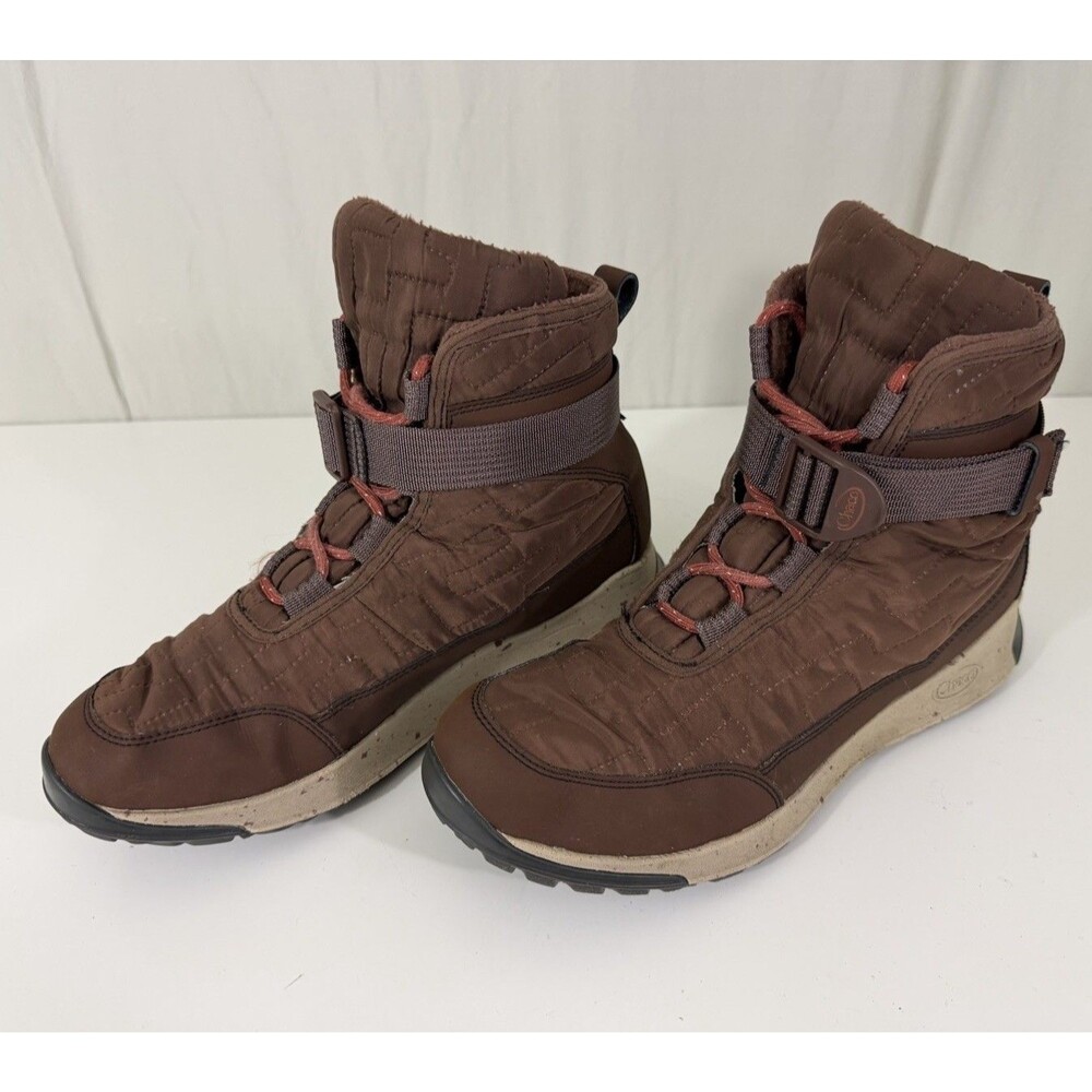 Chaco Borealis Quilt Sz 9.5 Women's Snow Boots Soil Brown Waterproof Adventure